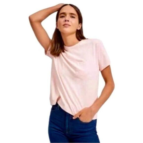 NWT Everlane Women The Organic Cotton Boxy Cut Short Sleeve Tee Pink Size M - Picture 1 of 9